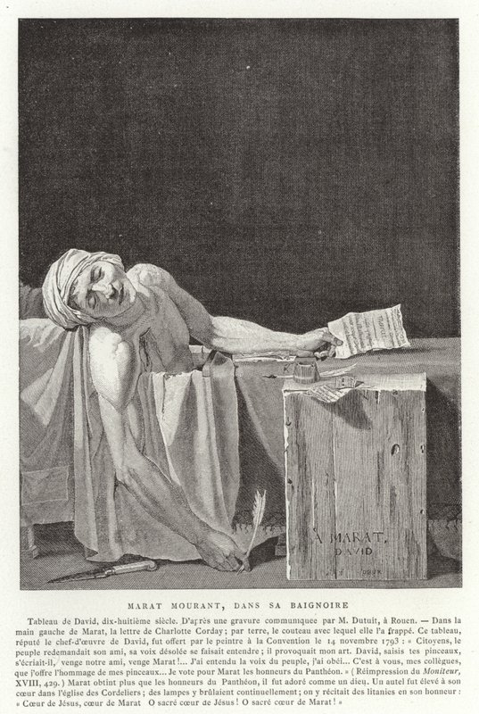 Marat halála, 1793 alkotó: Jacques Louis David
