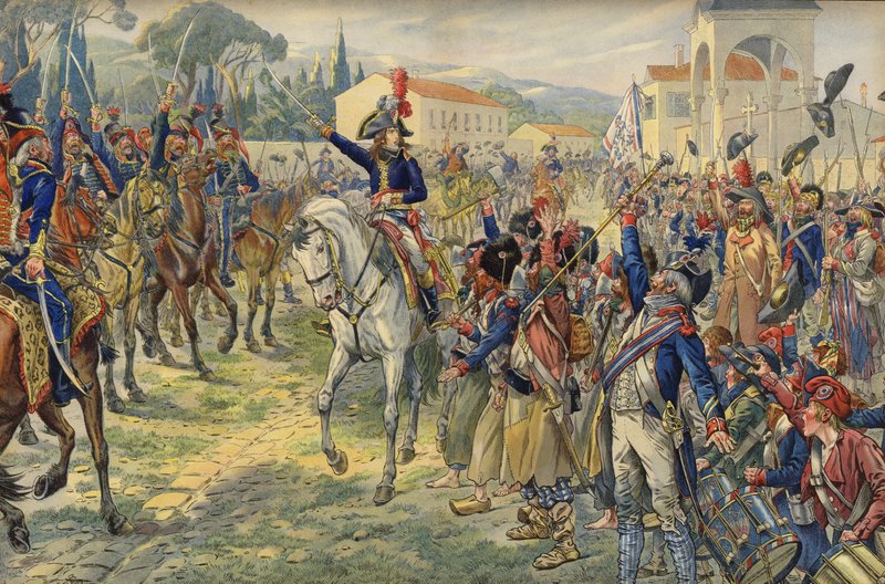 Bonaparte Napóleon megérkezésekor a megszállt Nizzába alkotó: Jacques Marie Gaston Onfray de Breville (Job)