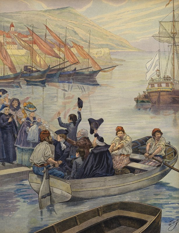 Az ifjú Bonaparte Napóleon elhagyja Korzikát alkotó: Jacques Marie Gaston Onfray de Breville (Job)