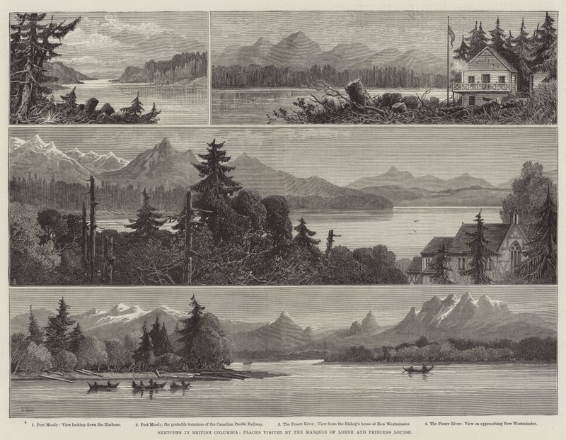 Vázlatok British Columbiában, Lorne márki és Louise hercegnő által meglátogatott helyek alkotó: James Burrell Smith