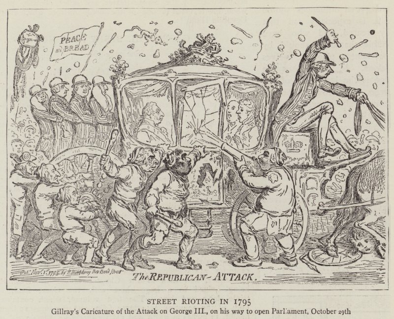 Utcai zavargás 1795-ben alkotó: James Gillray