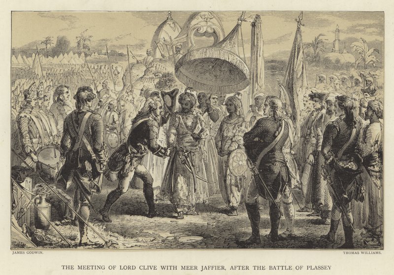 Lord Clive találkozása Meer Jaffierrel a Plassey-i csata után alkotó: James Godwin