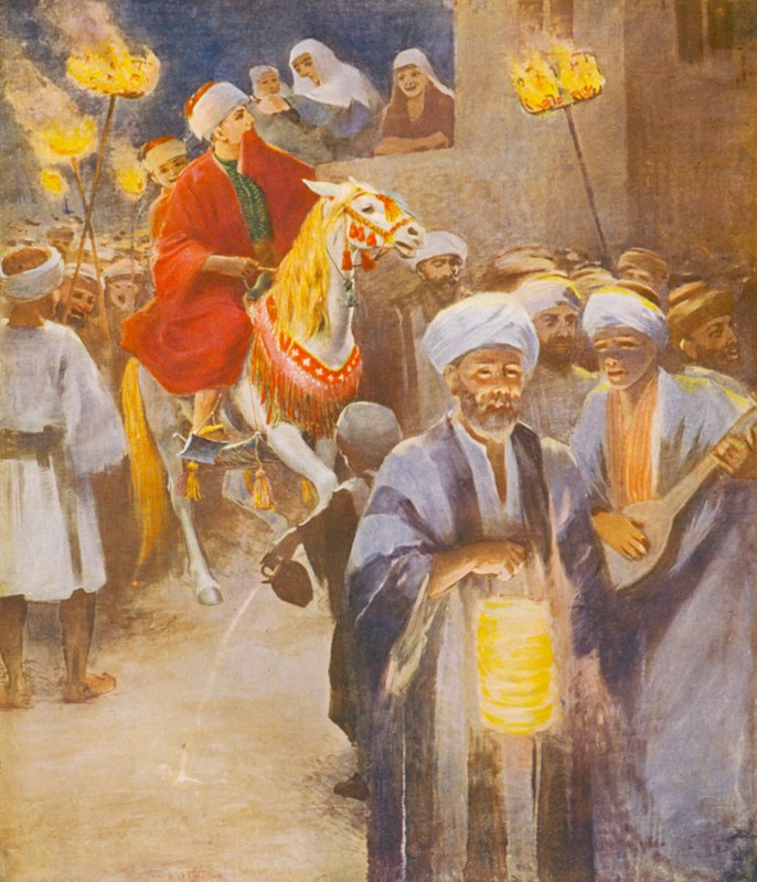 Szentföld: "Íme, jön a vőlegény" (színes litográfia) alkotó: James (after) Clark