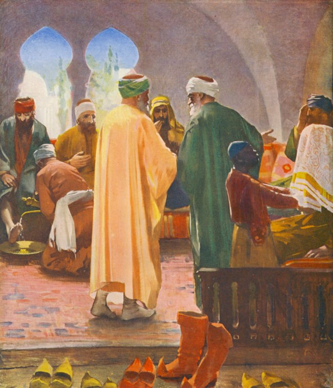 Szentföld: "Barátom, menj feljebb", Belladeen vendéglátás (színes litográfia) alkotó: James (after) Clark