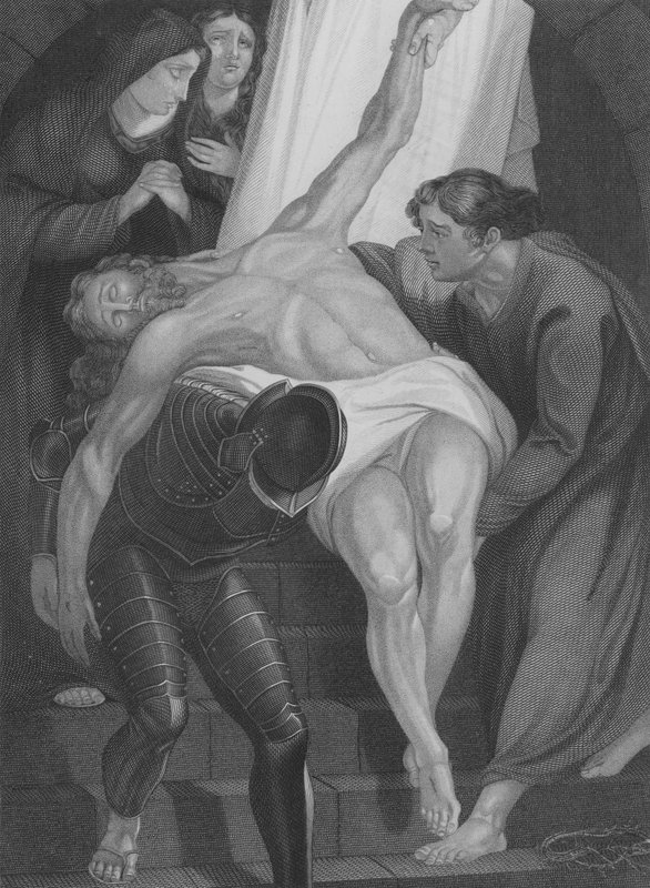 Krisztus síremléke, Szent Lukács 23, 50-56. vers (metszet) alkotó: James (after) Northcote
