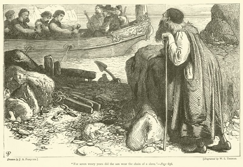 "Hét fáradt éven át hordta a fiú a rabszolgaláncot" alkotó: James Abbott Pasquier