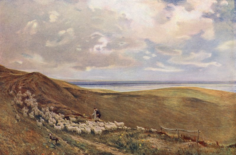 A Brighton melletti South Downs-on (színes litográfia) alkotó: James Aumonier