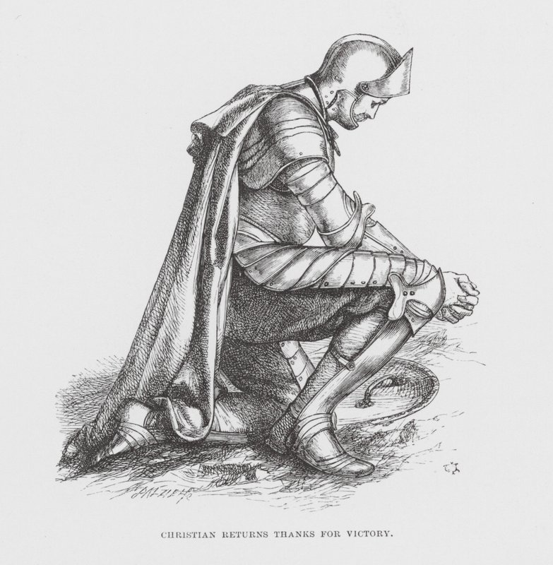 Christian visszatér Köszönet a győzelemért (gravírozás) alkotó: James Dawson Watson