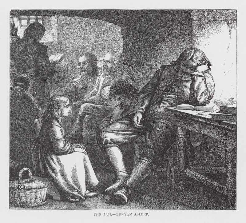 A börtön, Bunyan alszik (metszet) alkotó: James Dawson Watson