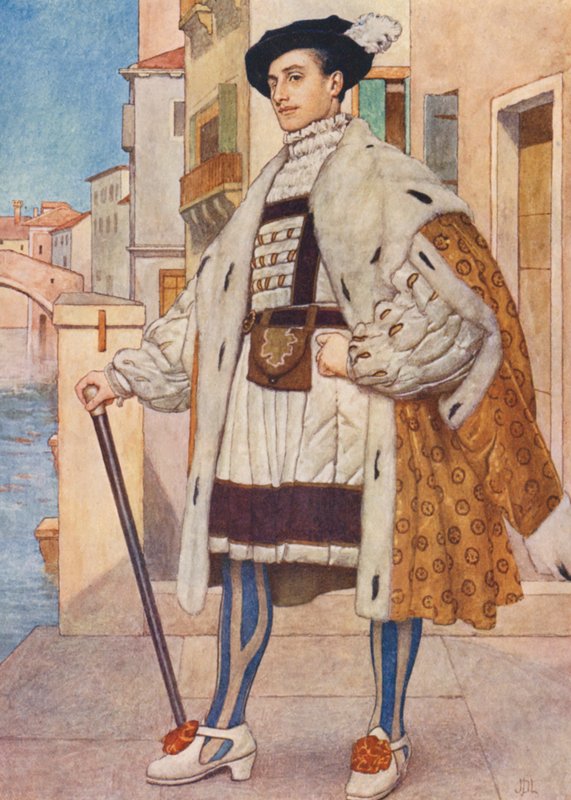 Shakespeare A velencei kalmár című műve: Bassanio (színes litográfia) alkotó: James Dromgole Linton
