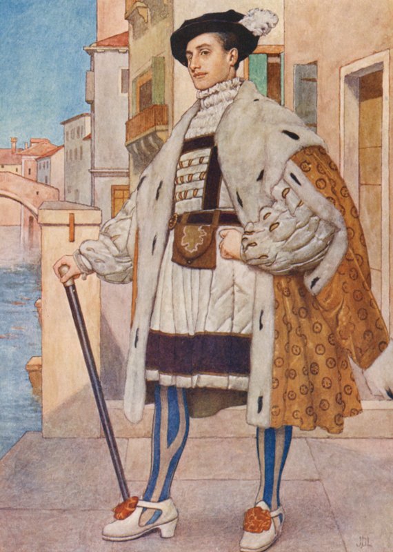 Shakespeare A velencei kalmár című műve: Bassanio (színes litográfia) alkotó: James Dromgole Linton