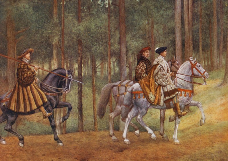 Shakespeare A velencei kalmár című műve: Bassanio és Gratiano (színes litográfia) alkotó: James Dromgole Linton