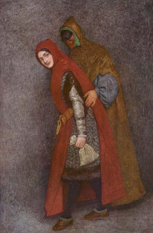 Shakespeare A velencei kalmár című műve: Lorenzo és Jessica (színes litográfia) alkotó: James Dromgole Linton