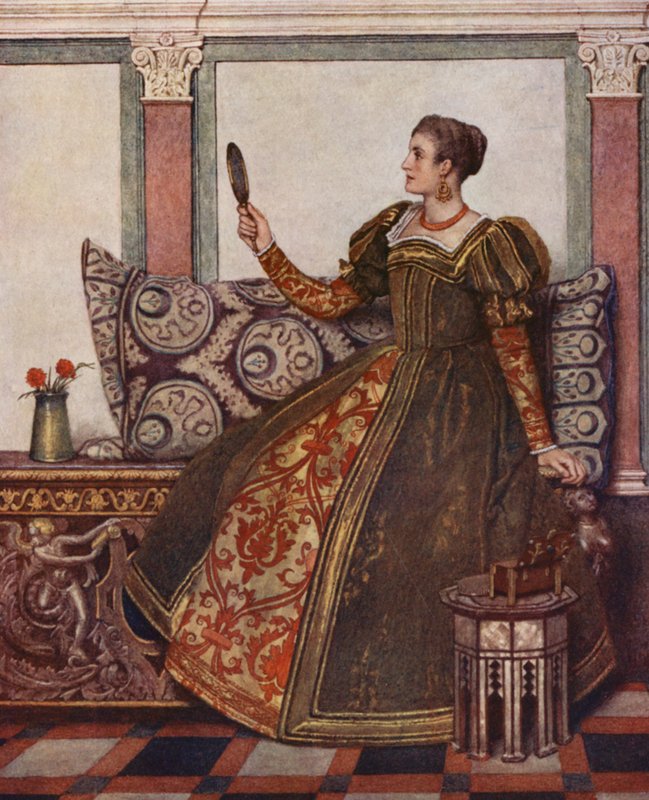 Shakespeare A velencei kalmár című műve: Nerissa (színes litográfia) alkotó: James Dromgole Linton