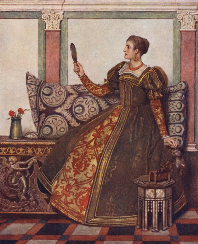 Shakespeare A velencei kalmár című műve: Nerissa (színes litográfia) alkotó: James Dromgole Linton