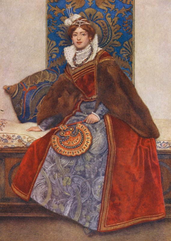Shakespeare A velencei kalmár című műve: Portia (színes litográfia) alkotó: James Dromgole Linton