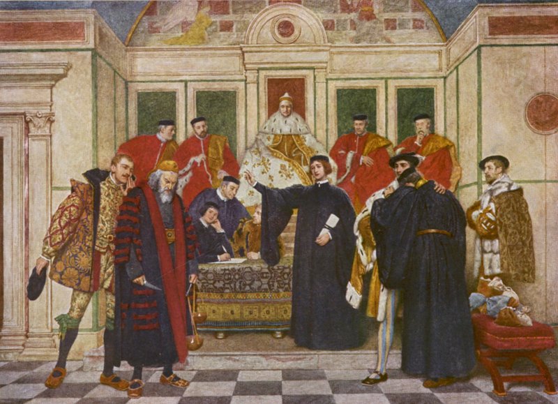 Shakespeare A velencei kalmár című műve: Shylock, Portia, Bassanio, Antonio, Gratiano és Nerissa (színes lithó) alkotó: James Dromgole Linton