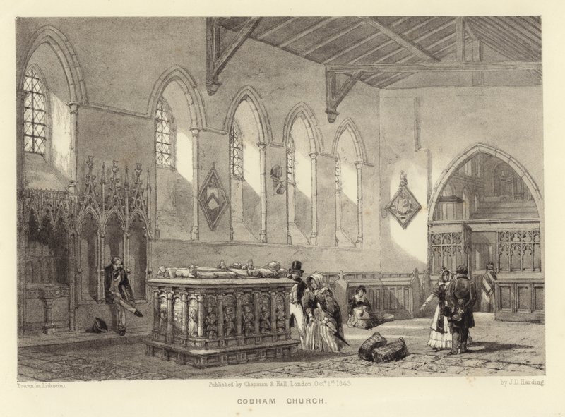 Cobham-templom (litotint) alkotó: James Duffield Harding