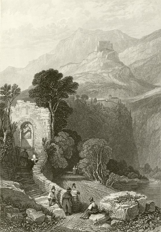Il Santo Cosimato kolostor, Tivoli, Róma közelében alkotó: James Duffield Harding