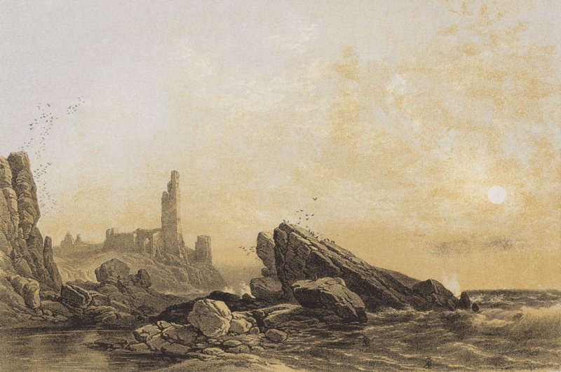 Dunure kastély (chromolitho) alkotó: James Duffield Harding