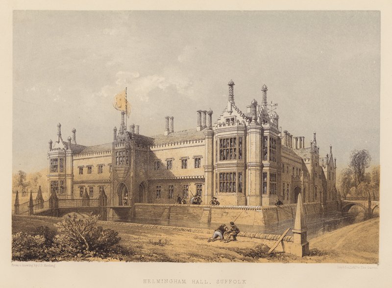 Helmingham Hall, Suffolk (akvatinta) alkotó: James Duffield Harding