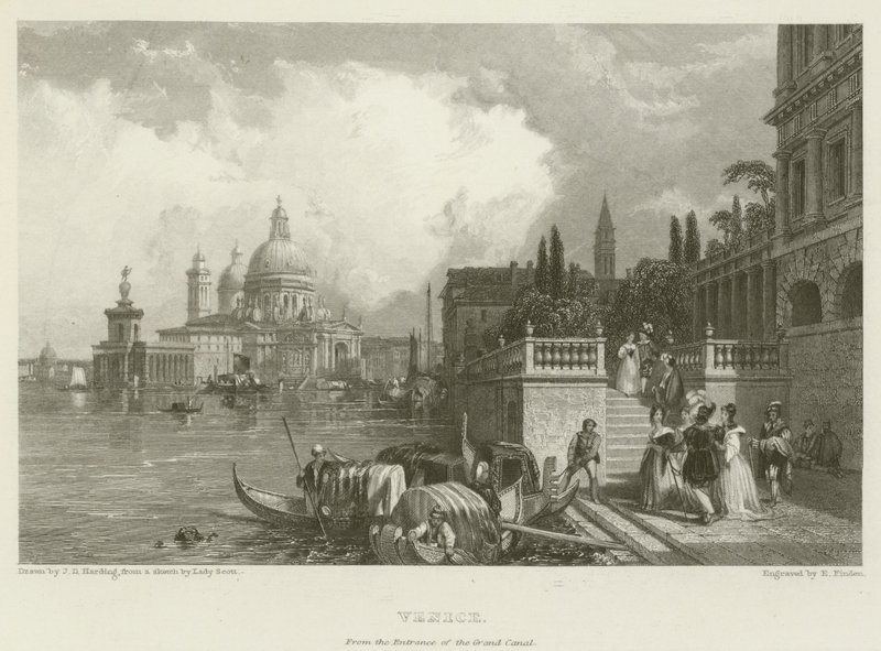 Velence, a Canal Grande bejáratától alkotó: James Duffield Harding