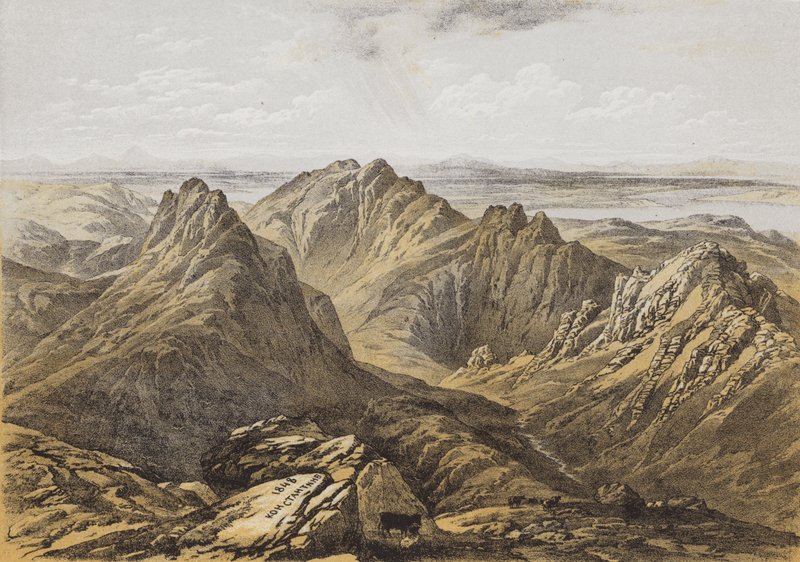 Kilátás a Goatfell csúcsáról, Arran szigetéről (chromolitho) alkotó: James Duffield Harding