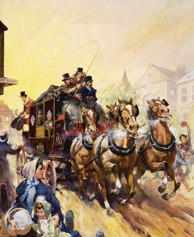 A posta és az utasok autóbuszos szállítása alkotó: James Edwin McConnell