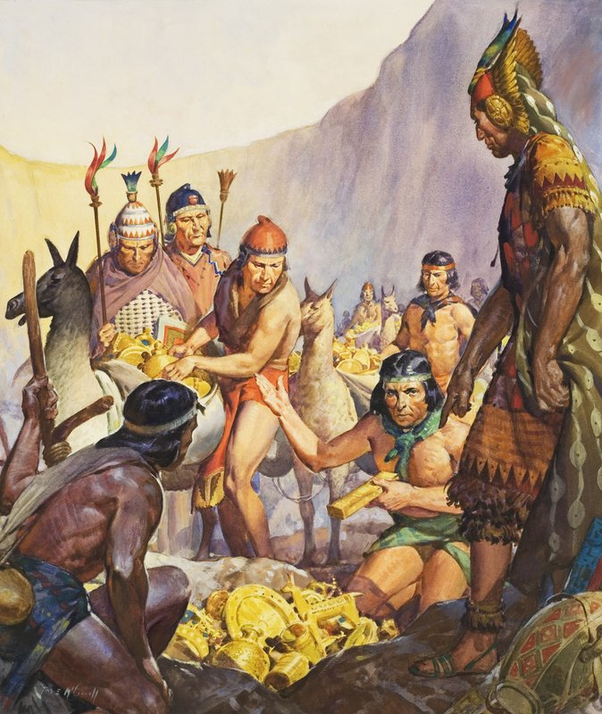Az inkák rejtett aranya (gouache, papír) alkotó: James Edwin McConnell