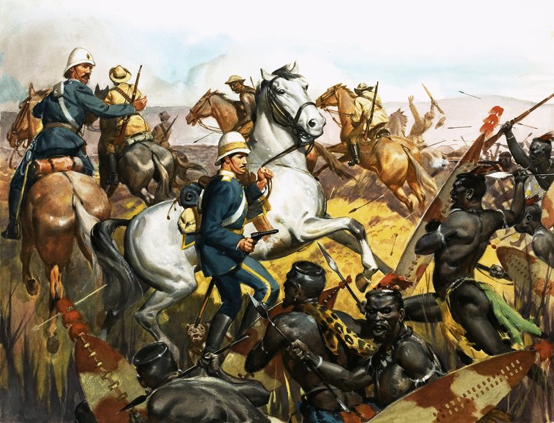 Louis Napóleon, császári herceg, a zuluk megölése előtt. alkotó: James Edwin McConnell