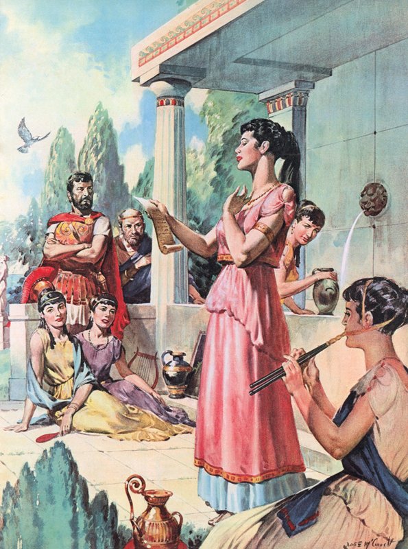 Sappho (színes litográfia) alkotó: James Edwin McConnell