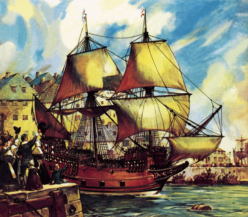 A Mayflower elhagyja Plymouth-t alkotó: James Edwin McConnell