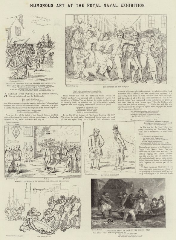 Humoros művészet a Királyi Tengerészeti Kiállításon alkotó: James Gillray