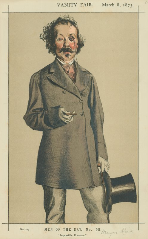 Mr Talbot Mayne Reid, Lehetetlen romantika, 1873. március 8., Vanity Fair rajzfilm alkotó: James Jacques Joseph Tissot