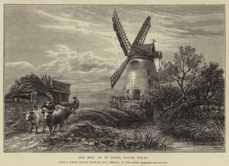 Old Mill at The Cross, Észak-Wales alkotó: James Orrock