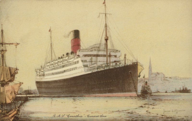 Cunard bélés RMS Carinthia (színes litho) alkotó: James Scrimgeour Mann