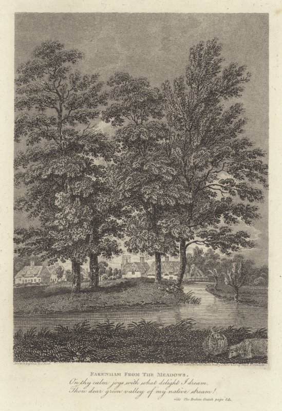 Robert Bloomfield, költő: Fakenham from the Meadows (metszet) alkotó: James Storer