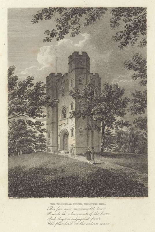 Robert Bloomfield, költő: A háromszög alakú torony, Shooters Hill (metszet) alkotó: James Storer