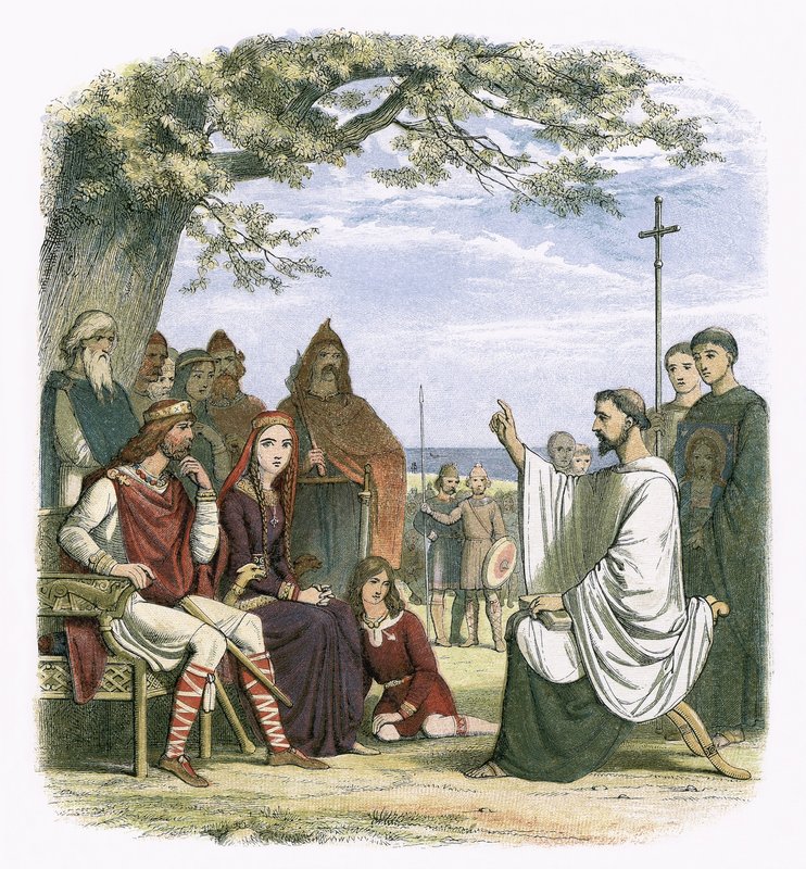 Ágoston prédikál Ethelbert király előtt alkotó: James William Edmund Doyle
