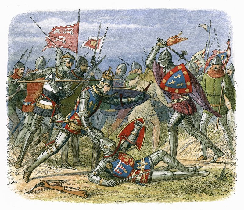 V. Henrik királyt Alencon hercege megtámadta az agincourti csatában alkotó: James William Edmund Doyle