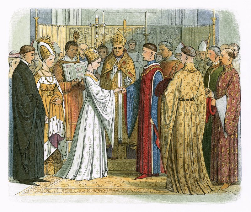 V. Henrik király és a francia Katalin házassága alkotó: James William Edmund Doyle