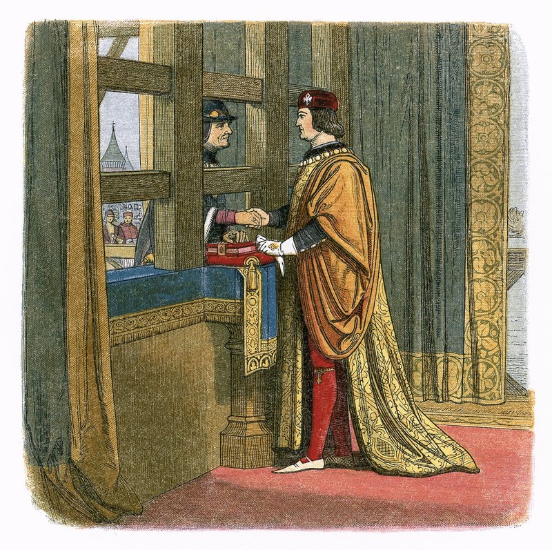 IV. Edward király és XI. Lajos francia találkozó Pecquignyben alkotó: James William Edmund Doyle