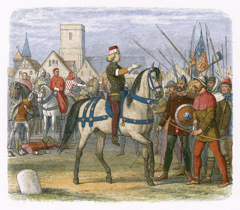 Richard átveszi a lázadók irányítását a paraszti lázadásban alkotó: James William Edmund Doyle