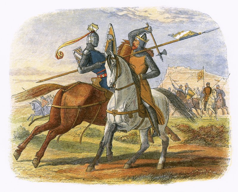 Sir Robert Bruce megöli Sir Henry Bohunt alkotó: James William Edmund Doyle