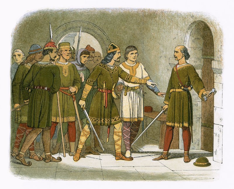 William de Breteuil védi a kincstárat alkotó: James William Edmund Doyle