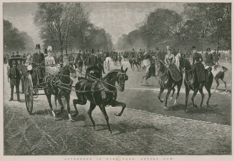 Délután a londoni Hyde Parkban: Hyde Park: Rotten Row alkotó: Jan van Chelminski