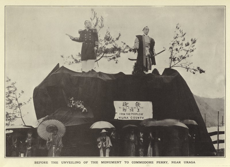 A Commodore Perry emlékművének leleplezése előtt, Uraga közelében alkotó: Japanese Photographer