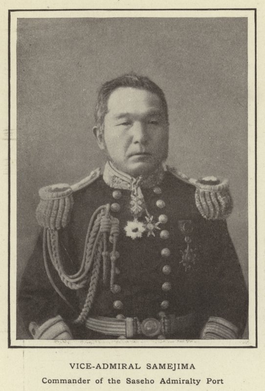 Samejima admirális, a Saseho Admiralitás kikötőjének parancsnoka alkotó: Japanese Photographer