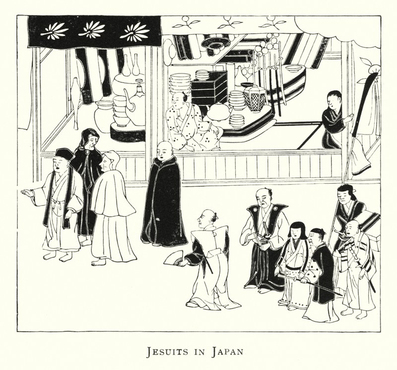 Jezsuiták Japánban (litho) alkotó: Japanese School