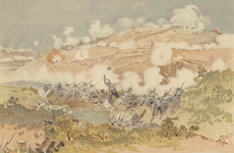 Orosz ellentámadás Chien-shan (chromolitho) pozíciónk ellen alkotó: Japanese School